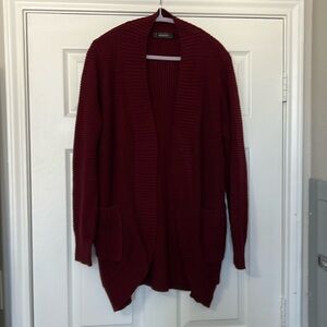 Cardigan. Wine/deep red. XL (tag came out)